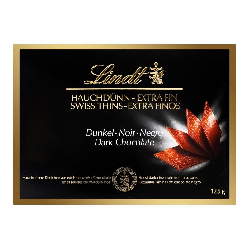 Цукерки LINDT Swiss Thins чорний шоколад 